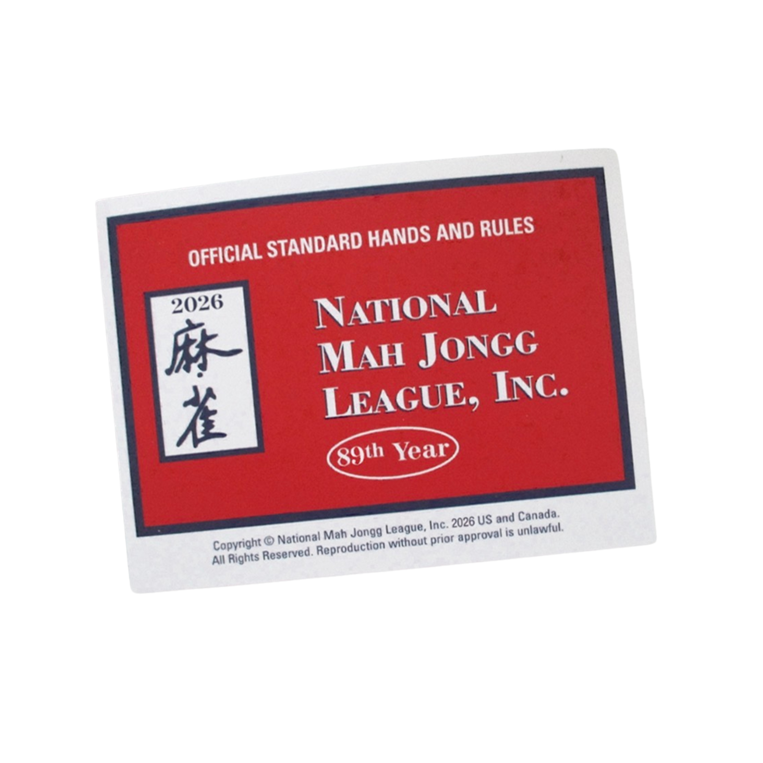 2026 Large Print Mahjong Card (By Mail)