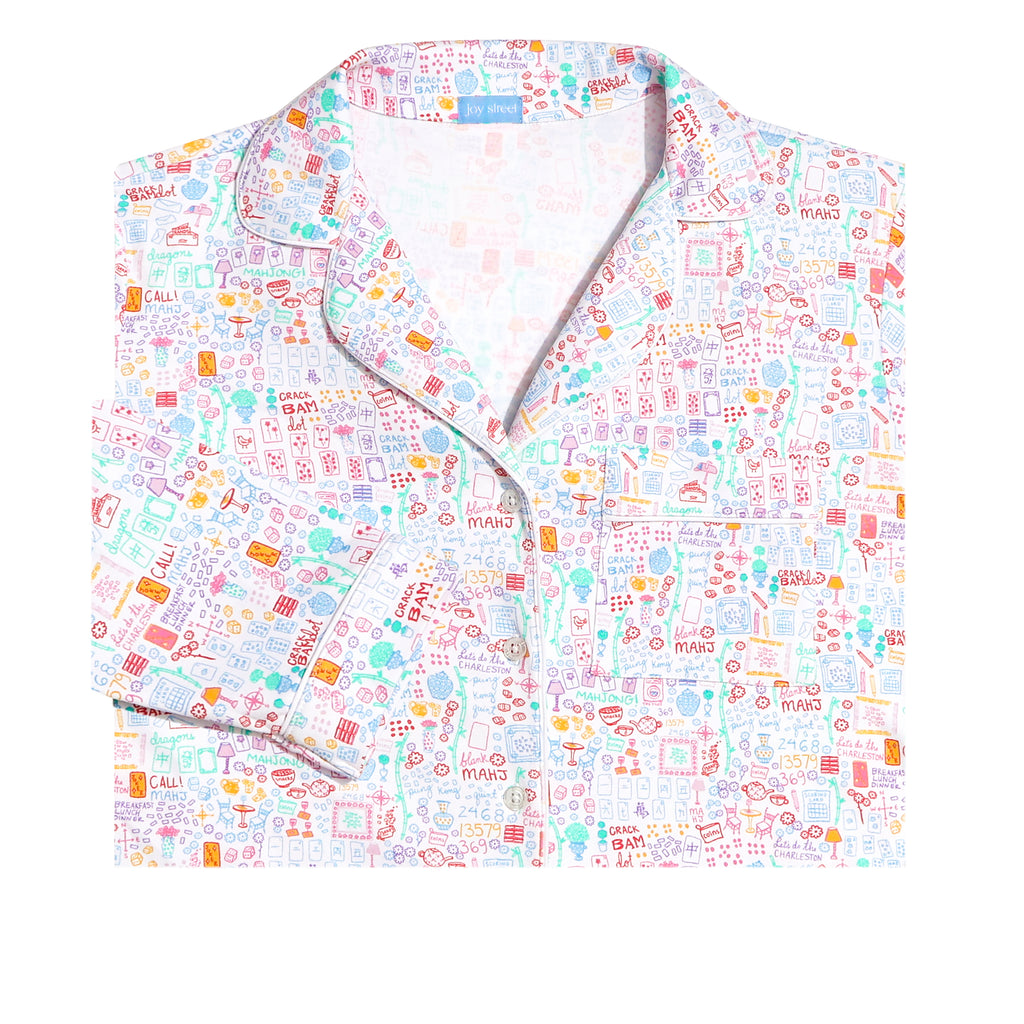Joy Street's hand-drawn Mahjong Women's Long Sleeve & Pants Pajama Set