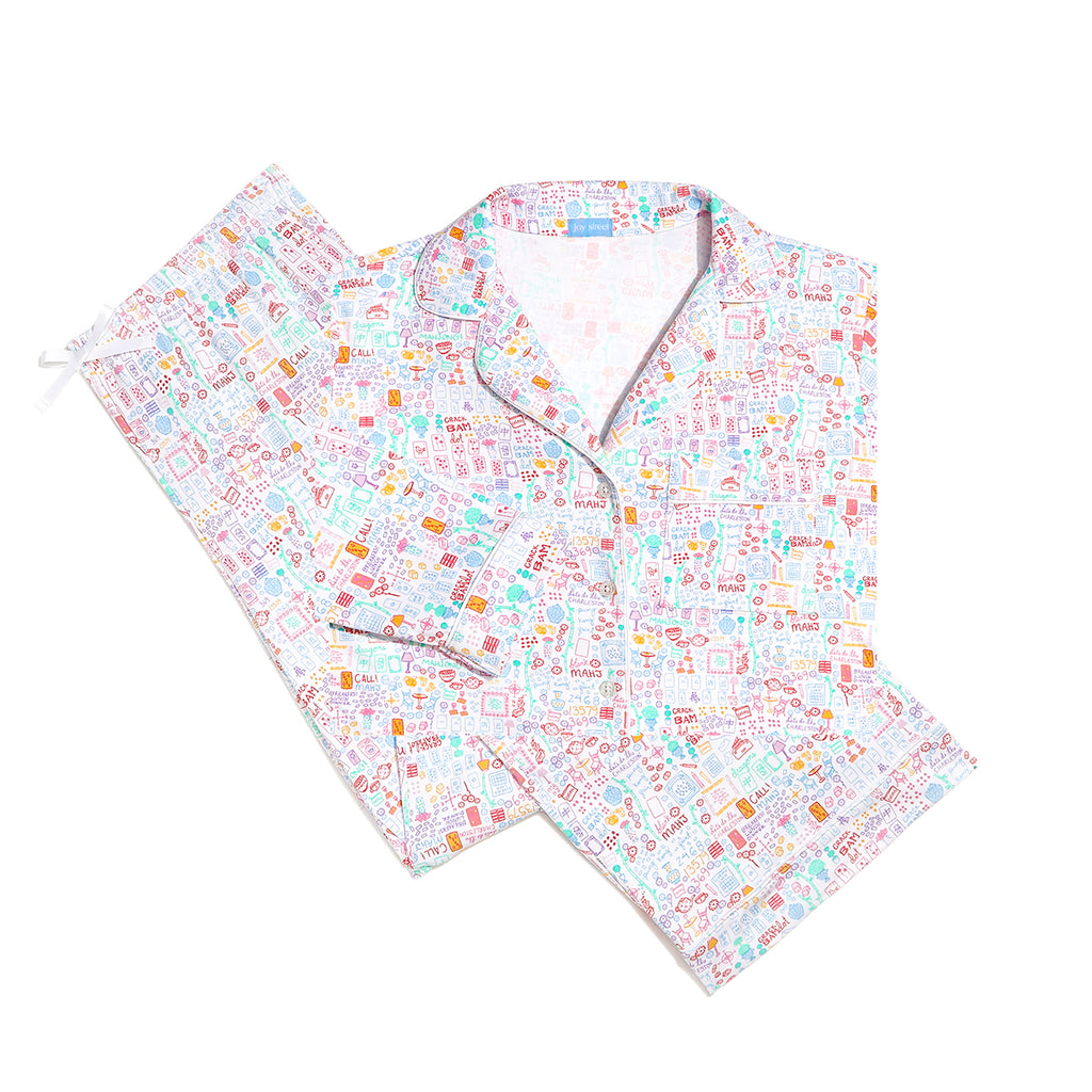 Joy Street's hand-drawn Mahjong Women's Long Sleeve & Pants Pajama Set