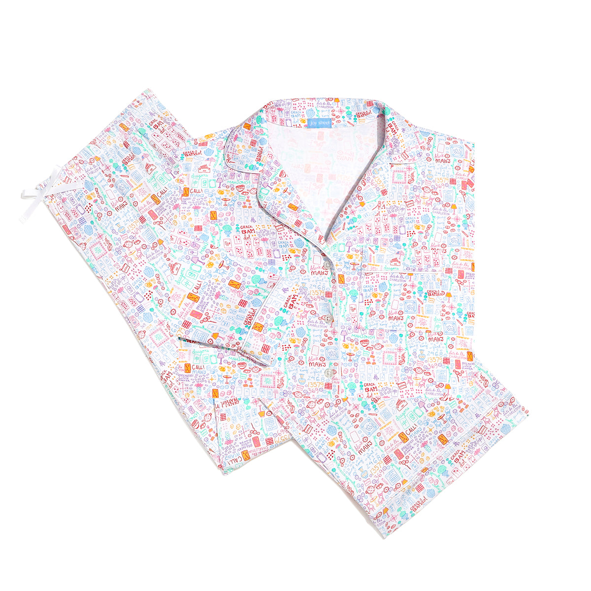 Joy Street's hand-drawn Mahjong Women's Long Sleeve & Pants Pajama Set