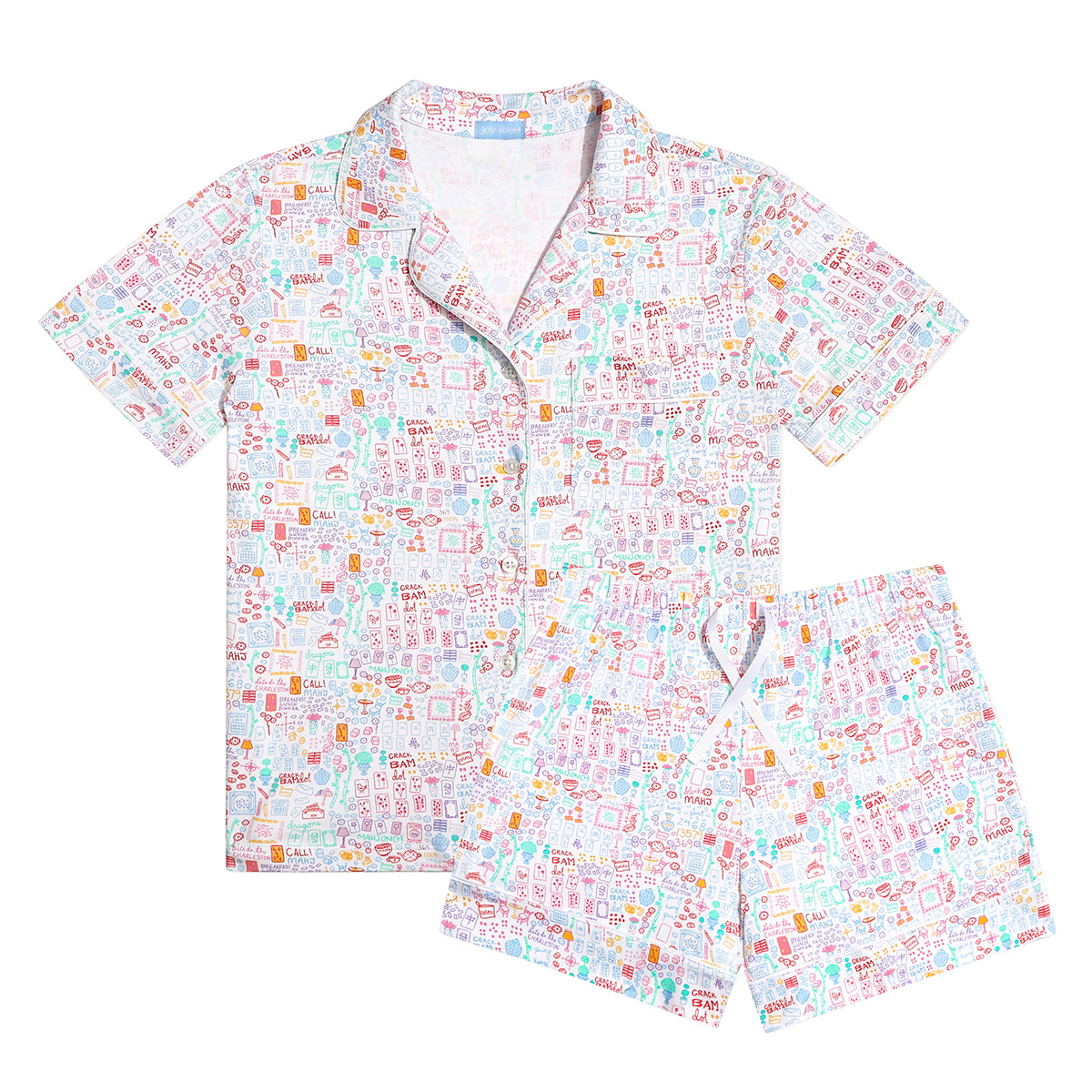 Joy Street's hand-drawn Mahjong Women's Short Pajama Set